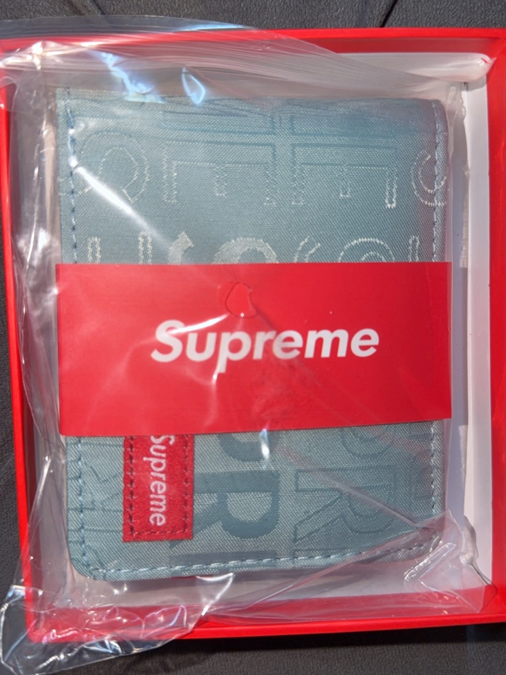 Supreme light blue bi-fold wallet